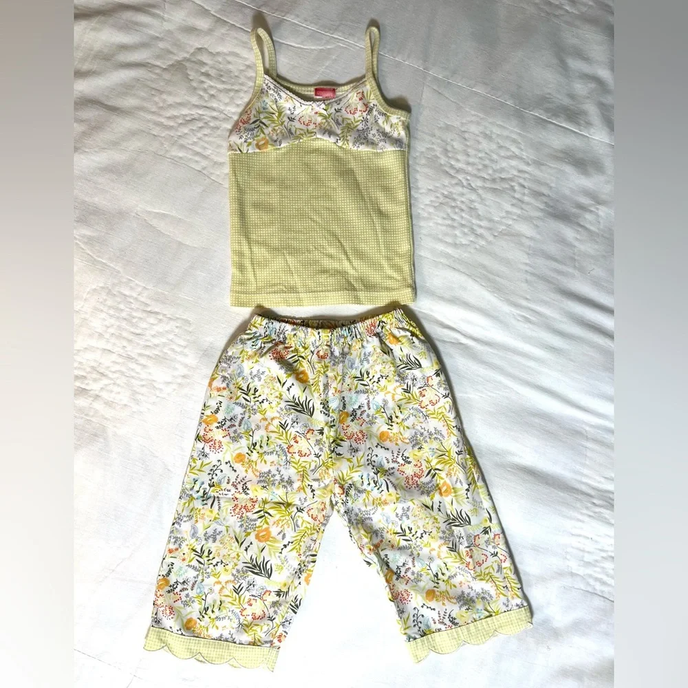 Gymboree Matching Set-Girls Size 2T- shirt pants combo-gingham and floral - Picture 3 of 13